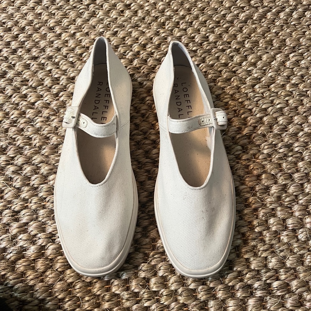 Loeffler Randall Women's White Mary Jane Flats